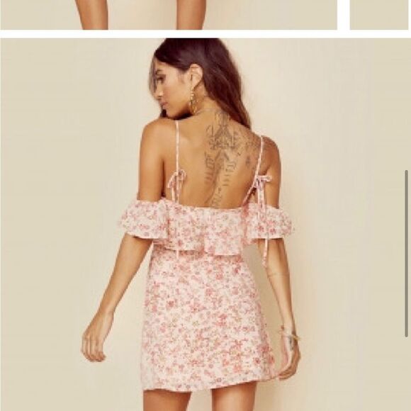 NWOT For Love & Lemons Aurora Floral Cold Shoulder Mini Dress Small - Picture 5 of 10